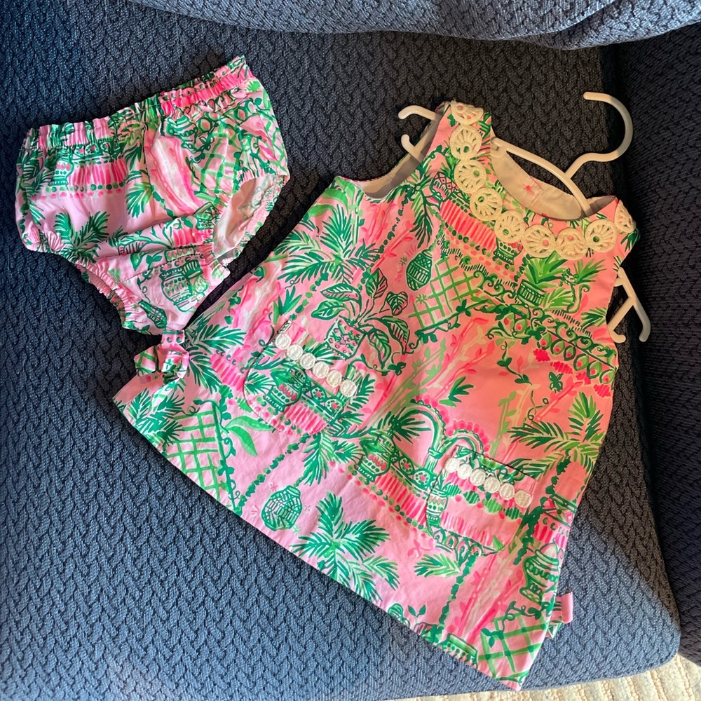 Lilly Pulitzer Pink and Green Dress with Bloomers